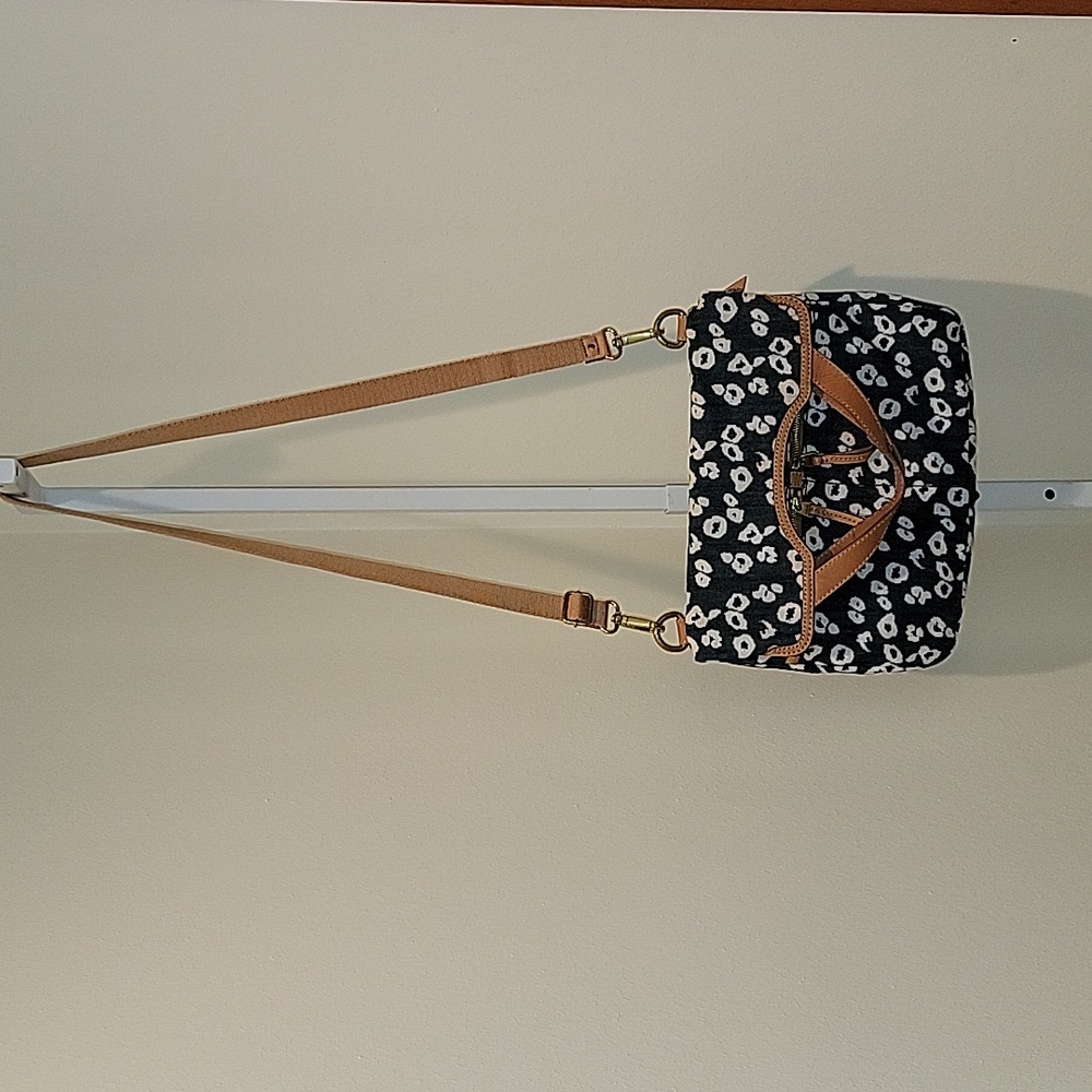 FOSSIL ERIN BLUE DENIUM CHEETAH PRINT CROSSBODY/SHOULDER BAG - Picture 8 of 16